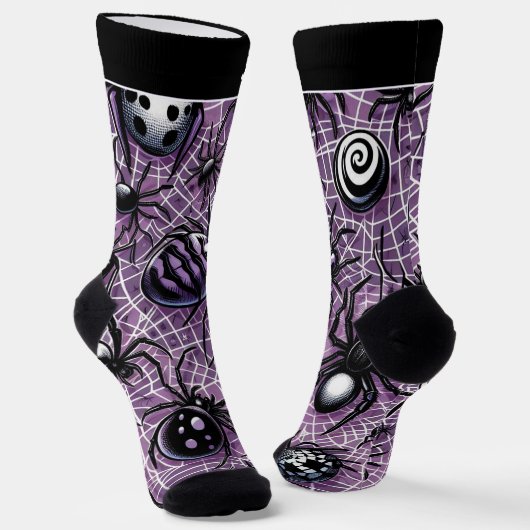 Chaussette Chaussettes araignée Halloween Spooks avec nom (Angulaire)