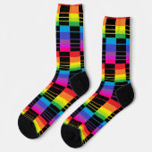 Chaussette Chaussettes Arc-En-Ciel Avec Style Plaid Noir (Gauche)