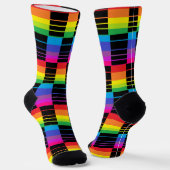 Chaussette Chaussettes Arc-En-Ciel Avec Style Plaid Noir (Angulaire)