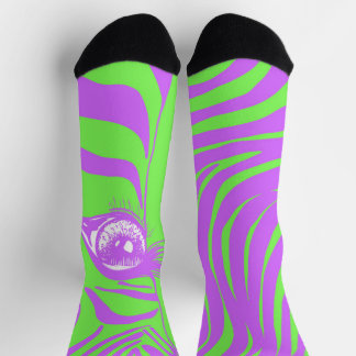 Chaussette Chaussettes asymétriques zèbre vert citron