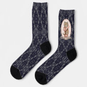 Chaussette chaussettes avec application d'un petit chaton (Gauche)