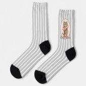 Chaussette chaussettes avec application d'un petit chaton (Gauche)