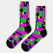 Chaussette Chaussettes avec du vert noir et de l'art géométri (Gauche)