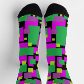 Chaussette Chaussettes avec du vert noir et de l'art géométri (Haut)