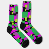 Chaussette Chaussettes avec du vert noir et de l'art géométri (Droite)