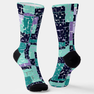 Chaussette Chaussettes avec Motif Abstrait vert pourpre et no