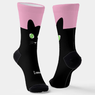 Chaussette Chaussettes avec photo de chat noir personnalisée
