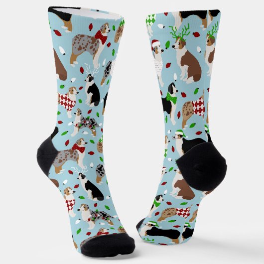 Chaussette Chaussettes berger australiennes de Noël (Angulaire)