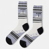 Chaussette Chaussettes Black and blue & orange - Nom Numéro (Gauche)
