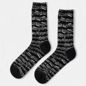 Chaussette Chaussettes Black Music Note - Chaussettes Musical (Gauche)