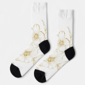 Chaussette Chaussettes blanches avec des manchettes noires pr (Gauche)