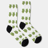 Chaussette Chaussettes blanches Feuilles vertes (Droite)