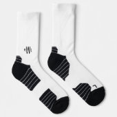 Chaussette Chaussettes blanches Monogrammes noires (Droite)