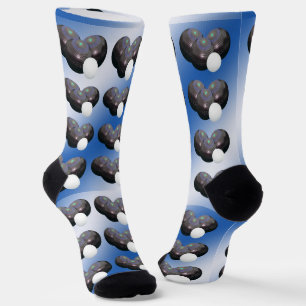 Chaussette Chaussettes Bleu Et Blanc De Boules Sur Gazon