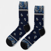 Chaussette Chaussettes bleues 2 tons bandana (Gauche)