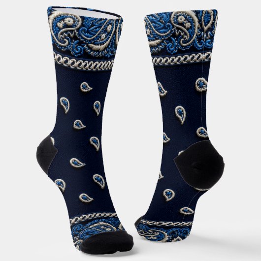 Chaussette Chaussettes bleues 2 tons bandana (Angulaire)