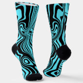 Chaussette Chaussettes bleues en texte noir Abstrait - Couleu (Angulaire)