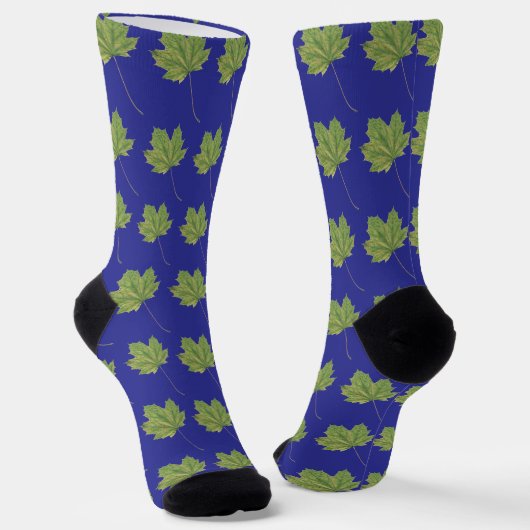 Chaussette Chaussettes bleues Feuilles vertes (Angulaire)