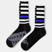 Chaussette Chaussettes Bleues Minces, couleurs du drapeau amé (Gauche)