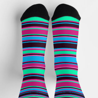 Chaussette Chaussettes Bold Magenta, Aqua et Blue Crew