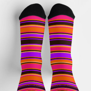 Chaussette Chaussettes Bold Orange, Magenta et Purple Crew
