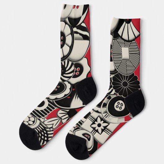 Chaussette Chaussettes Boutons Art Déco (Gauche)