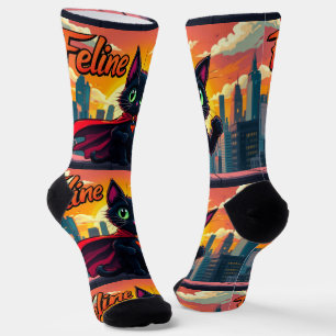 Chaussette Chaussettes Bright RANDOPIX Art Chaussettes Félin