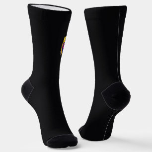 Chaussette Chaussettes Brillantes Carbone Foncé Avec Logo