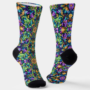Chaussette Chaussettes Brillantes Motifs Élaborés Sans Coutur