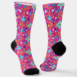 Chaussette Chaussettes Brillantes Motifs Élaborés Sans Coutur