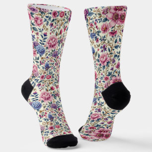 Chaussette Chaussettes Brillantes Motifs Élaborés Sans Coutur