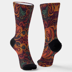 Chaussette Chaussettes Brillantes Motifs Élaborés Sans Coutur