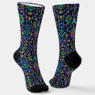 Chaussette Chaussettes Brillantes Motifs Élaborés Sans Coutur