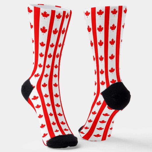Chaussette Chaussettes Canada, mode patriotique du drapeau ca (Angulaire)