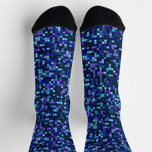 Chaussette Chaussettes Carrés bleues (Haut)