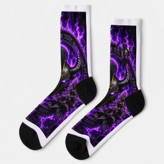 Chaussette Chaussettes Casque Viking Corne Noire Violet – Sty