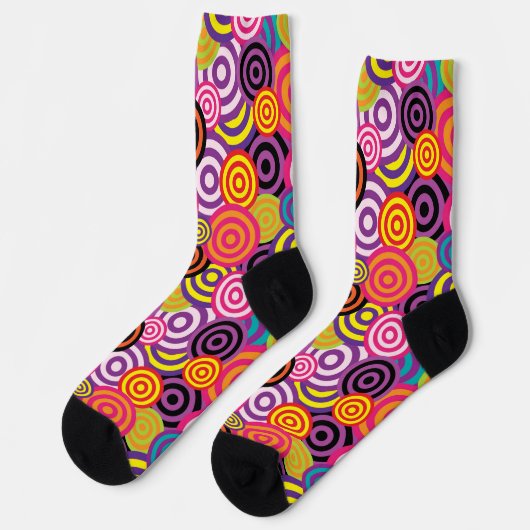 Chaussette chaussettes cercles psychédéliques (Gauche)