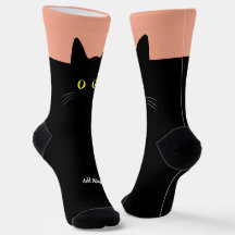 Chaussettes Chat Noir avec Nom Personnalisé – Cade