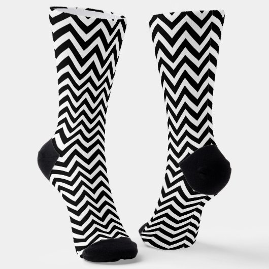 Chaussette Chaussettes Chevron de taille moyenne noire et bla (Angulaire)