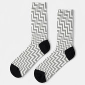 Chaussette Chaussettes Chevron Gris Blanc (Gauche)