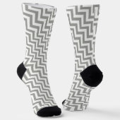 Chaussette Chaussettes Chevron Gris Blanc (Angulaire)