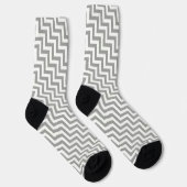 Chaussette Chaussettes Chevron Gris Blanc (Droite)