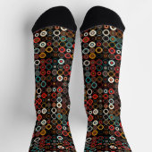 Chaussette Chaussettes Chic Boho avec art circulaire rétro (Haut)