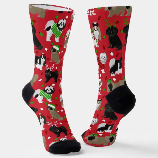 Chaussette Chaussettes Chih Tzu Chiens Noël (Angulaire)