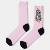 Chaussette Chaussettes Chouette Rose (Gauche)