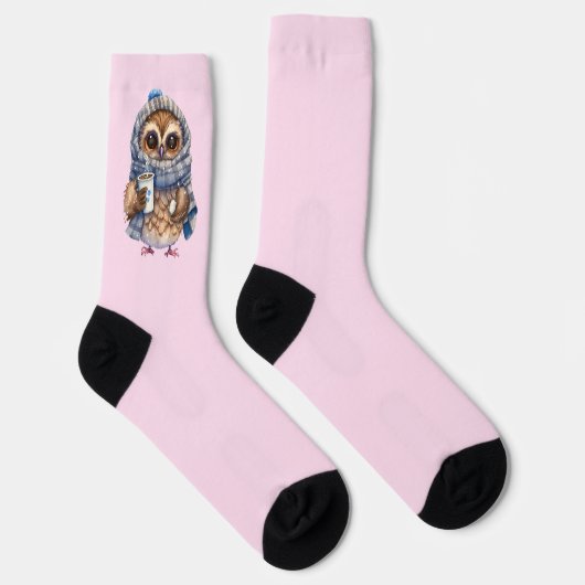 Chaussette Chaussettes Chouette Rose (Droite)