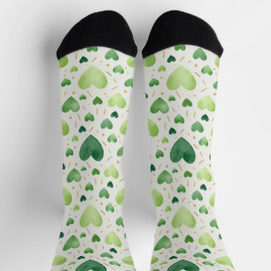 Chaussette Chaussettes Cœur Aquarelle Émeraude Frais & Poussi
