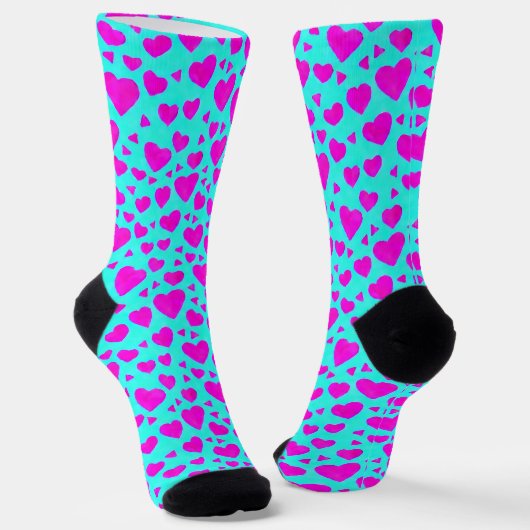 Chaussette Chaussettes Coeur Doodle Rose (Angulaire)