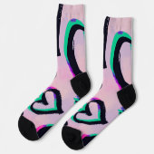Chaussette Chaussettes Coeurs Graffiti (Gauche)