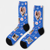 Chaussette Chaussettes Collage Photo de Chat de Compagnie Per (Gauche)